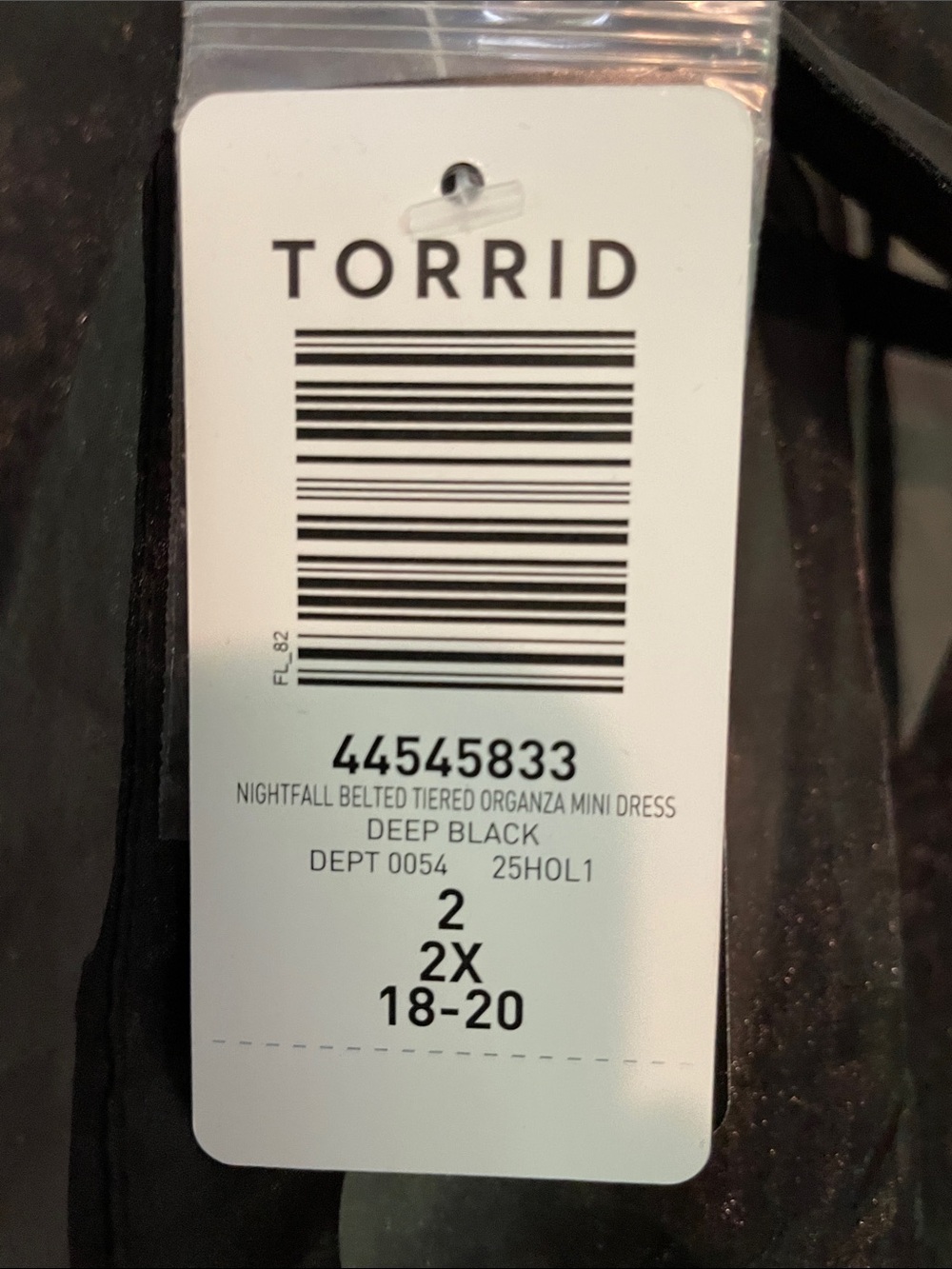 NWT Torrid Nightfall Organza mini dress with slip size 2 2x 18 20 - Picture 7 of 7